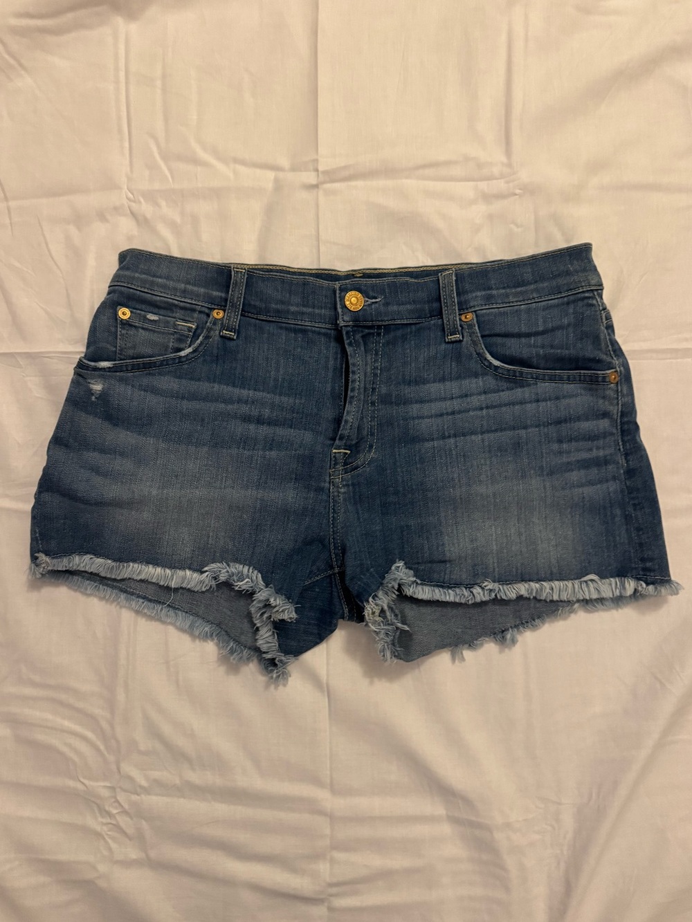 7 for all Mankind Frayed Denim Shorts